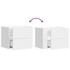 vidaXL Sieninė naktinė spintelė, baltos spalvos, 45x30x35cm