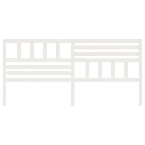 vidaXL Lovos galvūgalis, baltas, 186x4x100cm, pu&scaron;ies medienos masyvas