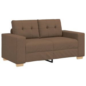 vidaXL Dvivietė sofa, ruda, 160x77x82 cm, audinys