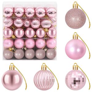 vidaXL Kalėdų kamuoliukų rinkinys 100 vnt. Rožinė 4 cm Polystirenas