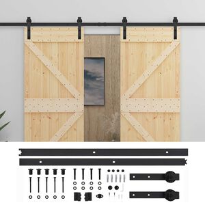 vidaXL Slankios durys 2 vnt. 80 x 210 cm Pu&scaron;ies medienos masyvas