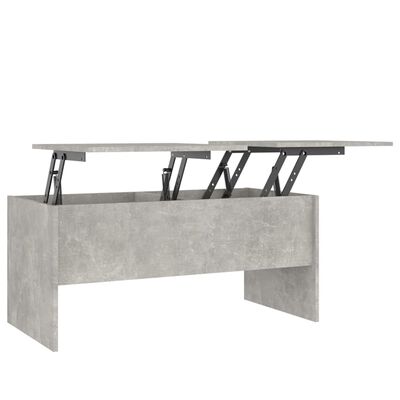 vidaXL Kavos staliukas, betono pilkas, 102x50,5x46,5cm, mediena