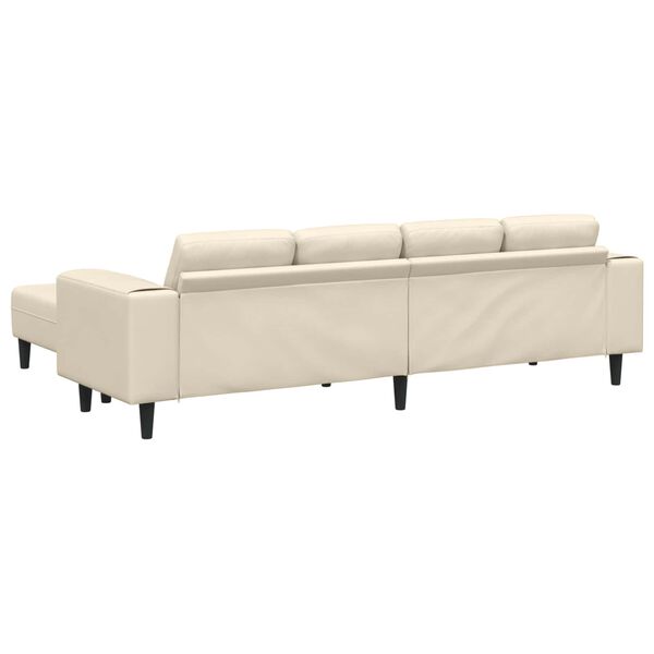 vidaXL Sofa su pagalve Kreminė 250 x 188 x 76 cm Kordūrinis audinys