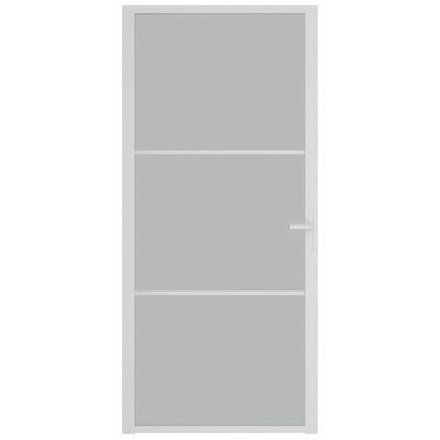 vidaXL Vidaus durys, baltos, 93x201,5cm, matinis stiklas ir aliuminis