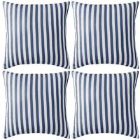 vidaXL Lauko pagalvės, 4 vnt., tams. mėlynos sp., 45x45 cm, dryžuotos