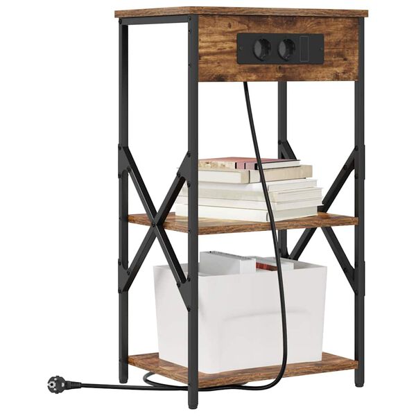 vidaXL &Scaron;alia lovos spintelė 2 pcs Rūkyta ąžuolas 41 x 31 x 76 cm