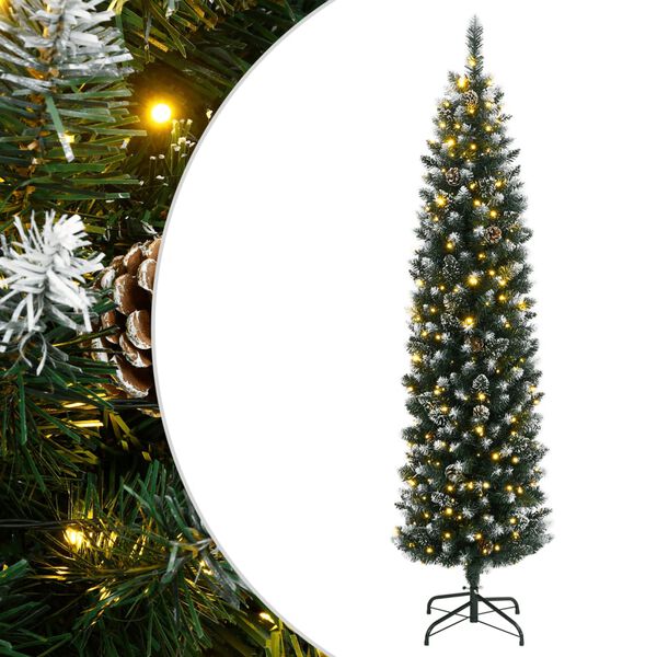 vidaXL Dirbtinė siaura Kalėdų eglutė, 150 LED, 150cm