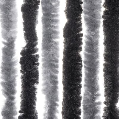 vidaXL Užuolaida nuo musių, pilka ir juoda, 100x220cm, šenilis