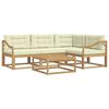 vidaXL Lauko sofos komplektas 5 pcs Balta ir kreminė 79 x 79 x 37 cm