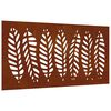 vidaXL Sodo sienos dekoracija, 105x55cm, corten plienas, lapų dizaino