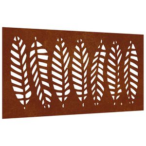 vidaXL Sodo sienos dekoracija, 105x55cm, corten plienas, lapų dizaino