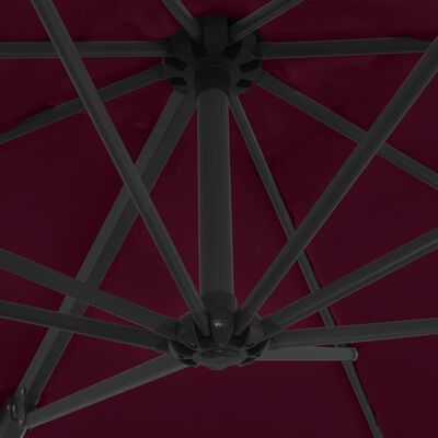 vidaXL Gembinis skėtis su plieniniu stulpu, raudonas, 250x250cm