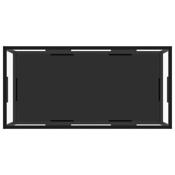 vidaXL Kavos staliukas, skaidrus ir juodas, 100x50x35cm, stiklas