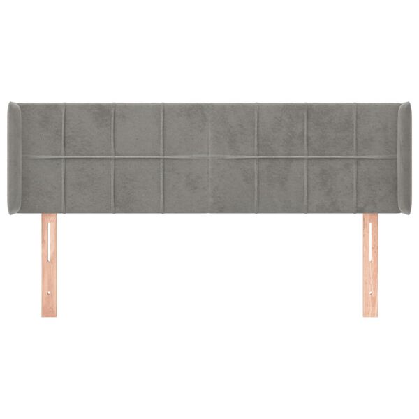 vidaXL Galvūgalis su auselėmis,&scaron;viesiai pilkos,147x16x78/88cm,aksomas