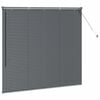 vidaXL Langų žaliuzė su užuolaidomis Tamsiai pilka Aliuminis