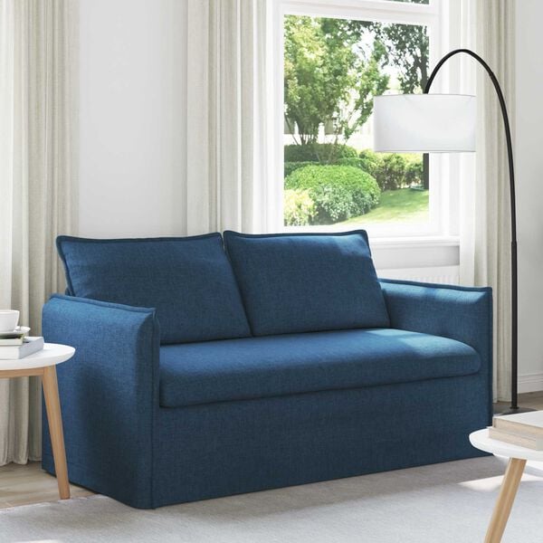 vidaXL Sofa 140cm Mėlyna Metalas