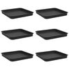 vidaXL Kvadratinis gėlių padėklas 6 vnt. Juoda 25,5 x 25,5 x 2,5 cm