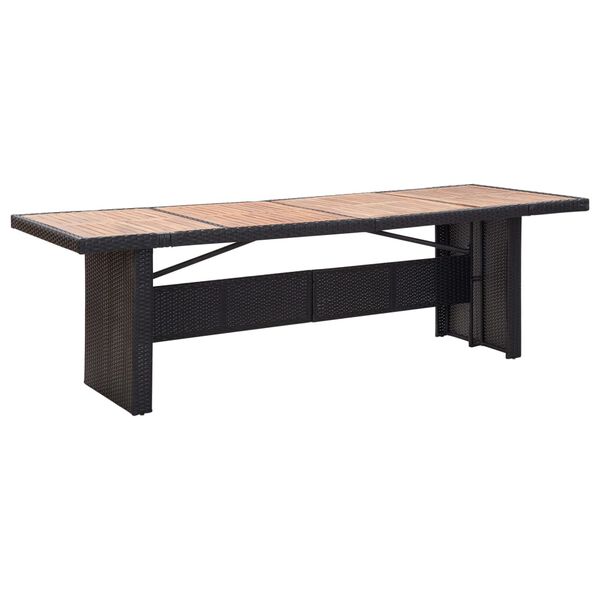 vidaXL Lauko komplektas, 11 dalių, juodas, poliratanas ir akacija