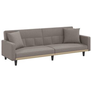 vidaXL Sofa-lova su pagalvėlėmis, taupe spalvos, audinys