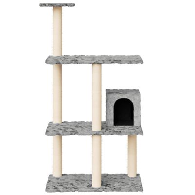 vidaXL Draskyklė katėms su stovais iš sizalio, šviesiai pilka, 119cm