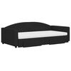 vidaXL Lova su i&scaron;traukiama dalimi/stalčiais, juoda, 100x200cm, audinys