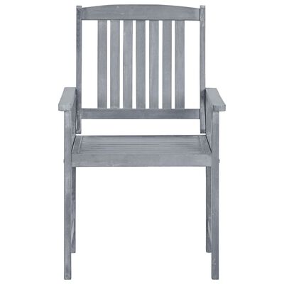 vidaXL Sodo kėdės, 6vnt., pilkos spalvos, akacijos medienos masyvas