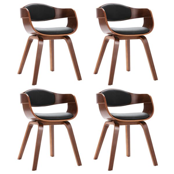 vidaXL Valgomojo kėdės, 4vnt., išlenkta med. ir dirbt. oda