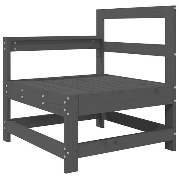 vidaXL Sodo kėdė su pagalvėlėmis, pilka, pušies medienos masyvas