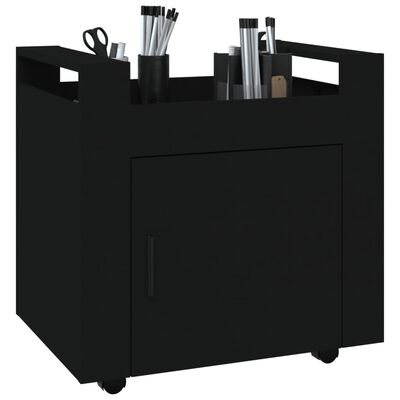 vidaXL Rašomojo stalo lentyna su ratukais, juoda, 60x45x60cm, mediena