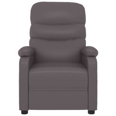 vidaXL Masažinis krėslas, pilkos spalvos, dirbtinė oda