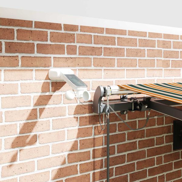 vidaXL Skėtis Audinys su Žalia ir geltona 450 &times; 350 cm Poliesteris