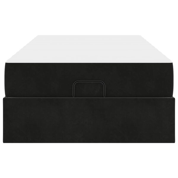 vidaXL Lovos rėmas su čiužiniu su čiužiniu 2 pcs Juoda Aksomas