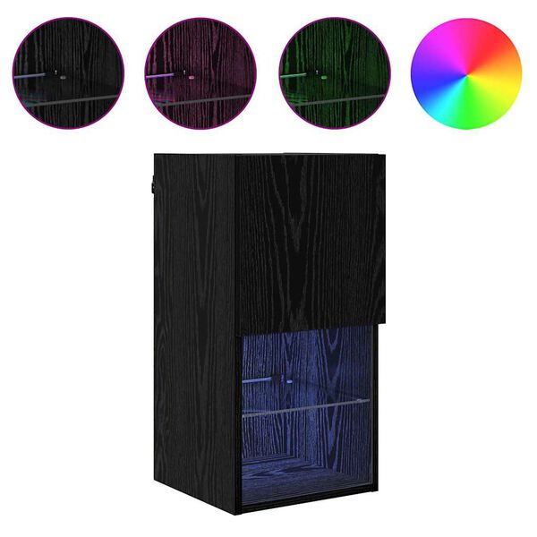 vidaXL Sieniniai televizorių spintelės 2 pcs Juodas ąžuolas