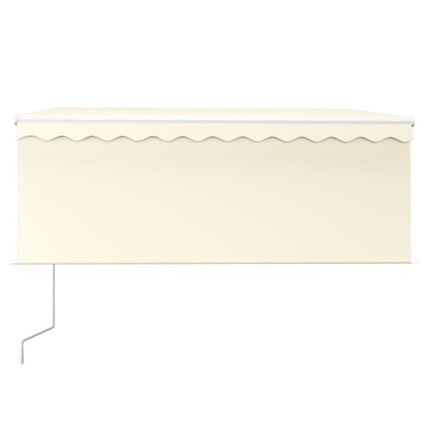 vidaXL Markizė su uždanga/LED/vėjo jutikliu, kreminė, 3x2,5m
