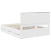 vidaXL Lovos rėmas su stalčių Balta 140 x 190 cm Inžinerinė mediena