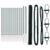 vidaXL Hexagonal Fence with Post 25 x 1,6 m PVC dengtas plienas Žalia