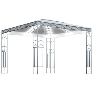 vidaXL Pavėsinė su lemputėmis LED, kreminė, 300x300 cm