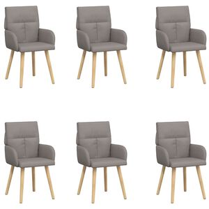 vidaXL Valgomojo kėdės 6 vnt. Audinys Taupe 60 x 56 x 96 cm