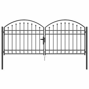 vidaXL Tvora vartai ASSEN 301 x 175,5 cm Plienas Pilka Užrakintas