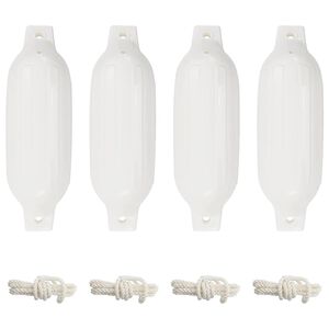 vidaXL Valties bortų apsaugos, 4vnt., baltos spalvos, &Oslash; 11x40cm, PVC