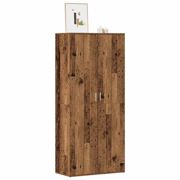 vidaXL batų spintelė Old Wood 80x39x178 cm Engineered Wood