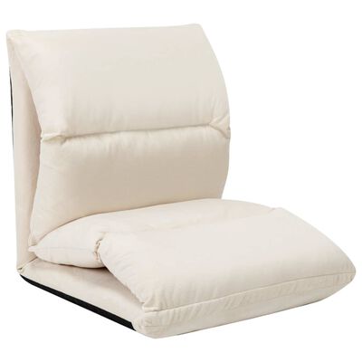 vidaXL Sulankstomas čiužinukas-kėdė, kreminės spalvos, mikropluoštas