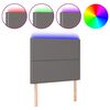 vidaXL Galvūgalis su LED, pilkas, 80x5x118/128cm, dirbtinė oda