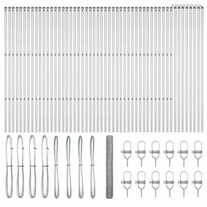 vidaXL Heksagonalinė tvoros tvirtinimo sistema 100 x 1,2 m Sidabrinė