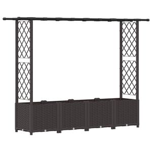 vidaXL Pakeltas lovas su trelėmis ir stogu Ruda 203 x 40 x 136 cm PP