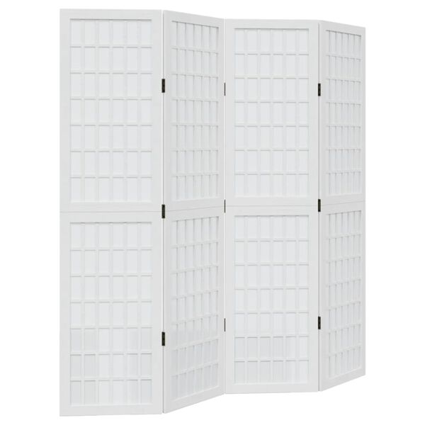 vidaXL Kambario pertvara, 4 segmentai, balta, paulovnijos masyvas