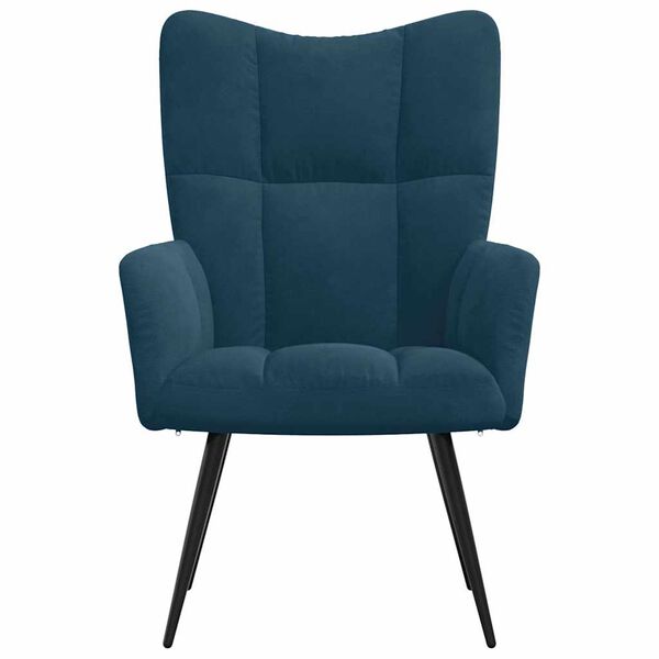 vidaXL Poilsio kėdė, mėlynos spalvos, aksomas