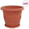 vidaXL Augalų vazonai 24 vnt. Raudona plyta &Oslash; 34 x 28 cm Plastmasė