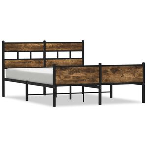 vidaXL Lovos rėmas be čiužinio, dūminio ąžuolo, 160x200cm, metalas