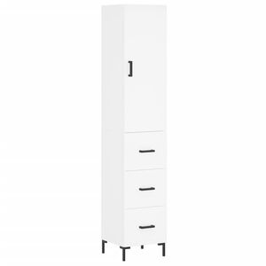 vidaXL Komoda, baltos spalvos, 34,5x34x180cm, apdirbta mediena